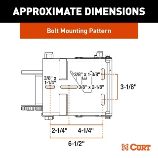 CURT 8-pack 2.5K hand-crank brake winches with 10.6 inch handle, heavy-duty lifting