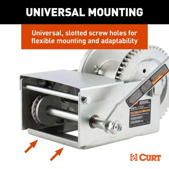 CURT 8-pack 2.5K hand-crank brake winches with 10.6 inch handle, heavy-duty lifting