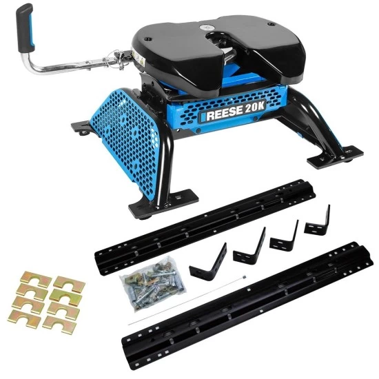 Reese M5 20K Talon Jaw Fifth Wheel Trailer Hitch W/ Rails For 2000-2006 Toyota Tundra Base Rail Kit 5th Wheel Brackets Hardware