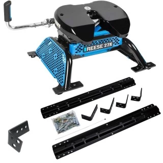 Reese M5 27K Talon Jaw Fifth Wheel Trailer Hitch W/ Rails For 2002-2008 Dodge Ram 1500 2003-2012 Ram 2500 3500 Base Rail Kit 5th Wheel Brackets Hardware