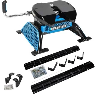 Reese M5 27K Talon Jaw Fifth Wheel Trailer Hitch W/ Rails For 03-12 Dodge Ram 2500 3500 10-13 RAM 2500 3500 Base Rail Kit 5th Wheel Brackets Hardware