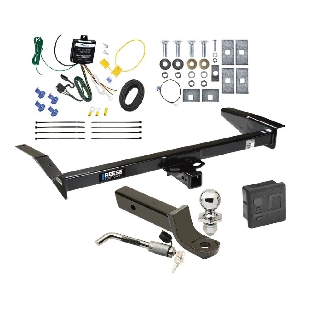 Reese Trailer Tow Hitch For 81-11 Lincoln Town Car 92-11 Ford Crown Victoria Mercury Grand Marquis 03-04 Marauder Deluxe Package Wiring 2" Ball Mount and Lock