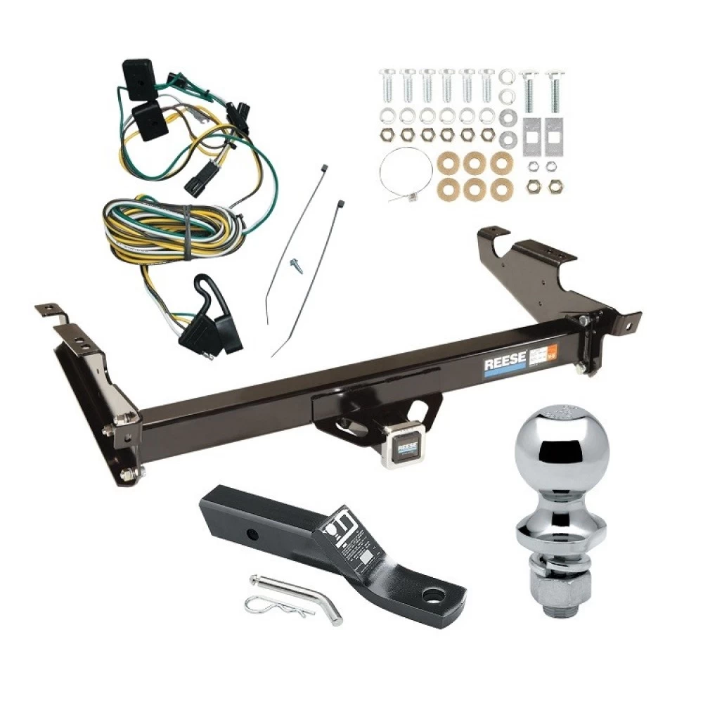 Custom Fit Trailer Hitch Wiring Harness (Plug & Play) 2" Drop Ball-Mount w/ Pin/Clip 1-7/8" Chrome Ball Installation Hardware Installation Instructions 35365 118338 23 63816 Reese Trailer Tow Hitch 87-95 Chevy GMC G10 G20 G30 G1500 G2500 G3 Reese Trailer Tow Hitch For 87-95 Chevy GMC G10 G20 G30 G1500 G2500 G3500 Complete Package w/ Wiring and 1-7/8" Ball