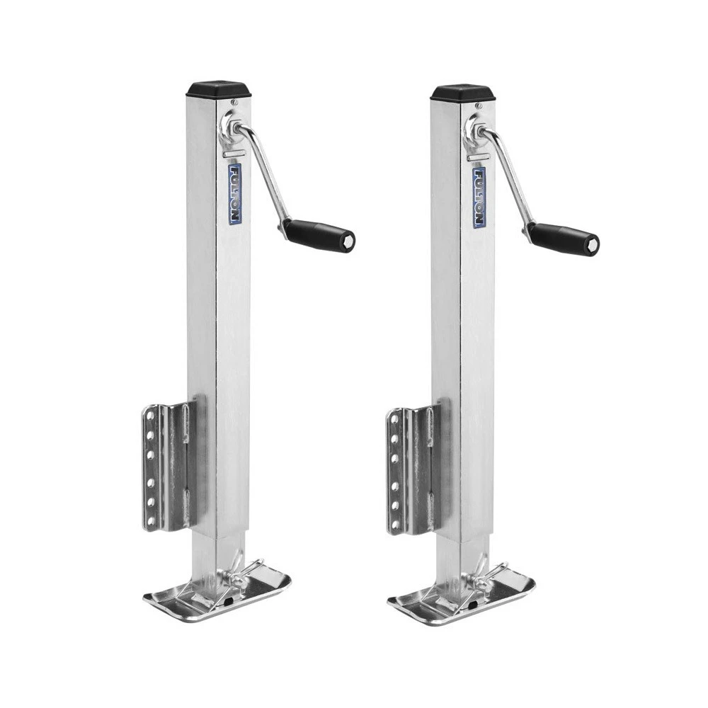 Fulton 2-Pack 2.5K Fixed Mount Trailer Jacks with Drop Leg and 28" Lift