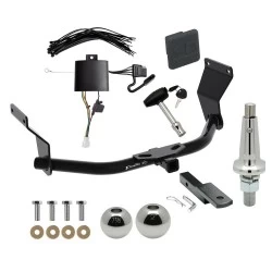 Trailer Tow Hitch For 19-26 Acura RDX w/ +12V Power Provision Ultimate Package w/ Wiring Draw Bar Kit Interchange 2" 1-7/8" Ball Lock and Cover
