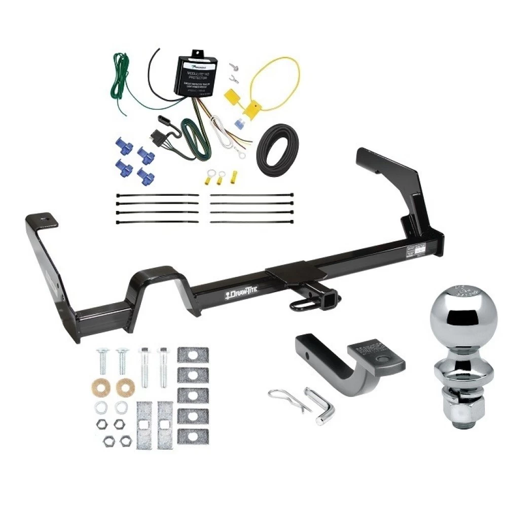 Trailer Tow Hitch For 00-04 Subaru Legacy Sedan and Wagon Complete Package w/ Wiring Draw Bar Kit and 2" Ball