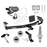 Trailer Tow Hitch For 96-00 Chrysler Dodge Plymouth Town & Country Grand Caravan Voyager Ultimate Package w/ Wiring Draw Bar Kit Interchange 2" 1-7/8" Ball Lock and Cover