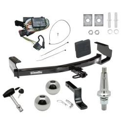 Trailer Tow Hitch For 96-00 Chrysler Dodge Plymouth Town and Country Grand Caravan Voyager Ultimate Package w/ Wiring Draw Bar Kit Interchange 2" 1-7/8" Ball Lock and Cover