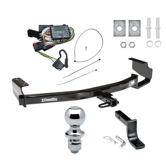 Trailer Tow Hitch For 96-00 Chrysler Dodge Plymouth Town and Country Grand Caravan Voyager Complete Package w/ Wiring Draw Bar and 1-7/8" Ball
