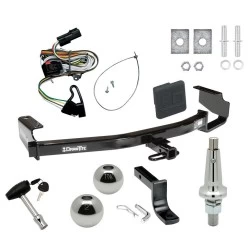 Trailer Tow Hitch For 01-03 Chrysler Town and Country Voyager Dodge Grand Caravan Ultimate Package w/ Wiring Draw Bar Kit Interchange 2" 1-7/8" Ball Lock and Cover