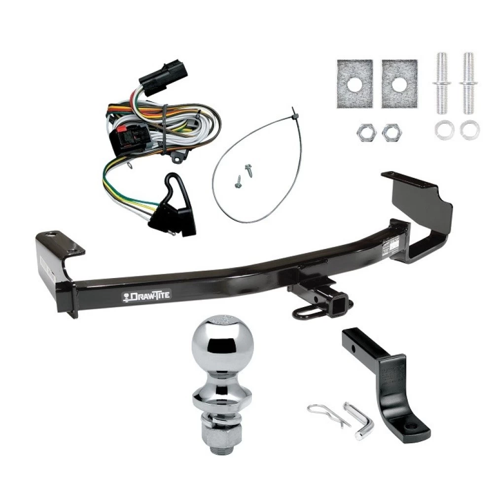Trailer Tow Hitch For 01-03 Chrysler Town and Country Voyager Dodge Grand Caravan Complete Package w/ Wiring Draw Bar and 1-7/8" Ball