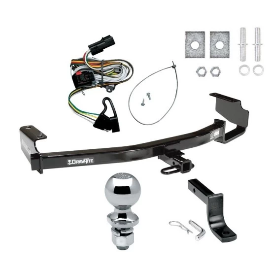Trailer Tow Hitch For 01-03 Chrysler Dodge Town & Country Complete Package w/ Wiring Draw Bar Kit and 2" Ball