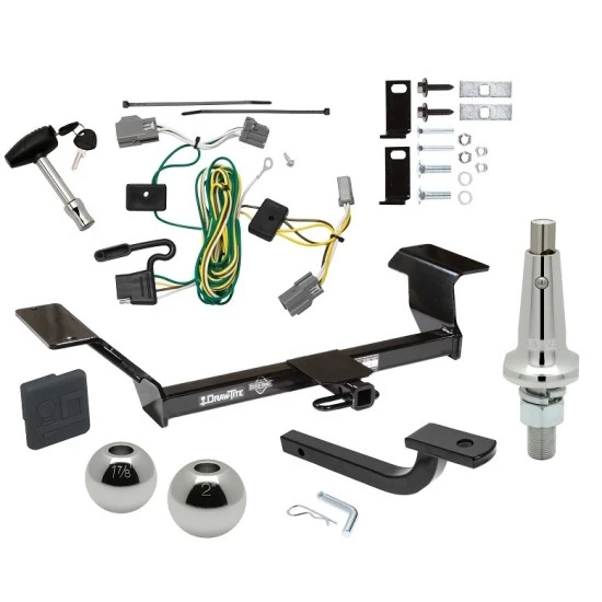 Trailer Tow Hitch For 06-09 Buick Lucerne Except Super & Special Edition Ultimate Package w/ Wiring Draw Bar Kit Interchange 2" 1-7/8" Ball Lock and Cover