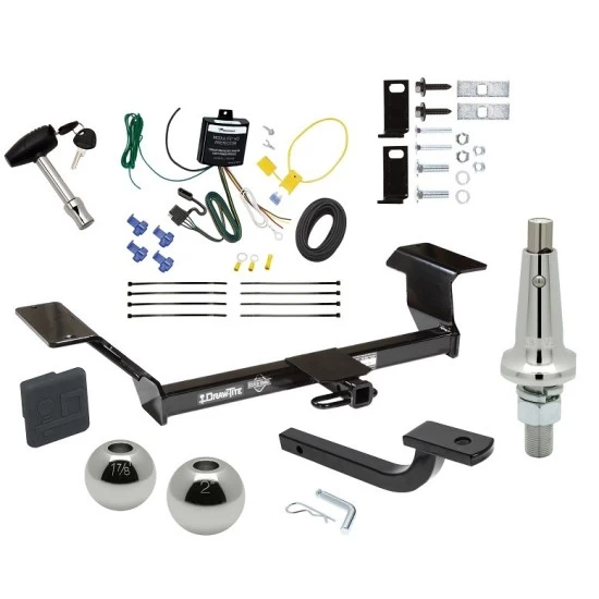 Trailer Tow Hitch For 00-05 Buick LeSabre Pontiac Bonneville (Incl SLE) Ultimate Package w/ Wiring Draw Bar Kit Interchange 2" 1-7/8" Ball Lock and Cover