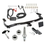 Trailer Tow Hitch For 98-08 Subaru Forester All Models Class 2 Ultimate Package w/ Wiring Draw Bar Kit Interchange 2" 1-7/8" Ball Lock and Cover