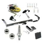 Trailer Tow Hitch For 97-01 Toyota Camry All Models Ultimate Package w/ Wiring Draw Bar Kit Interchange 2" 1-7/8" Ball Lock and Cover