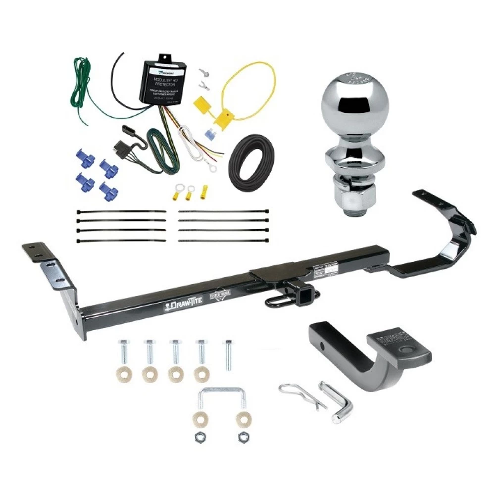 Trailer Tow Hitch For 95-99 Toyota Avalon 99-03 Solara 97-06 Lexus ES300 ES330 Sedan Complete Package w/ Wiring Draw Bar Kit and 2" Ball