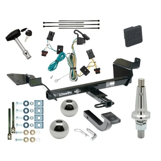 Trailer Tow Hitch For 97-05 Buick Century (Sedan) 05-09 Allure LaCrosse Ultimate Package w/ Wiring Draw Bar Kit Interchange 2" 1-7/8" Ball Lock and Cover