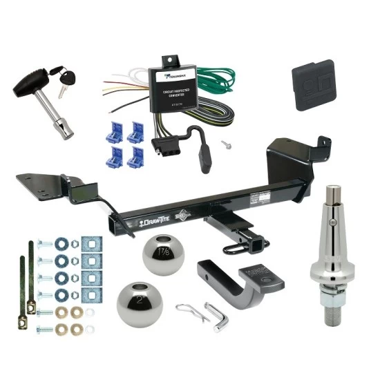Trailer Tow Hitch For 98-02 Oldsmobile Intrigue All Models Ultimate Package w/ Wiring Draw Bar Kit Interchange 2" 1-7/8" Ball Lock and Cover