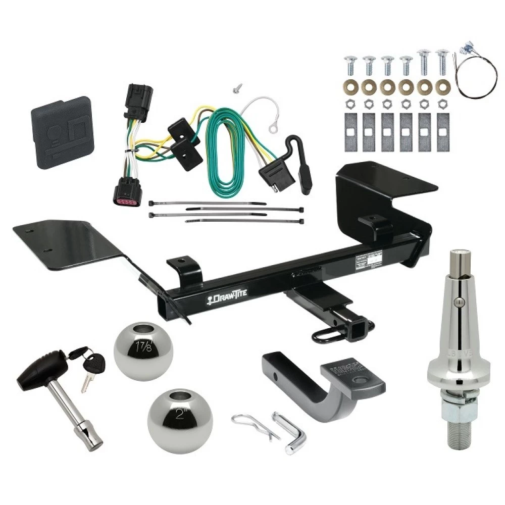 Trailer Tow Hitch For 06-13 Chevy Impala Ultimate Package w/ Wiring Draw Bar Kit Interchange 2" 1-7/8" Ball Lock and Cover