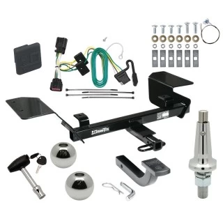 Trailer Tow Hitch For 06-16 Chevrolet Impala Ultimate Package w/ Wiring Draw Bar Kit Interchange 2" 1-7/8" Ball Lock and Cover
