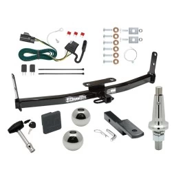 Trailer Tow Hitch For 07-09 Chevrolet Equinox Pontiac Torrent Ultimate Package w/ Wiring Draw Bar Kit Interchange 2" 1-7/8" Ball Lock and Cover