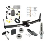 Trailer Tow Hitch For 10-17 Chevrolet Equinox GMC Terrain Ultimate Package w/ Wiring Draw Bar Kit Interchange 2" 1-7/8" Ball Lock and Cover