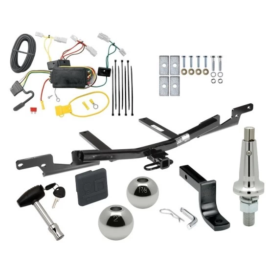 Trailer Tow Hitch For 07-09 Toyota Camry Ultimate Package w/ Wiring Draw Bar Kit Interchange 2" 1-7/8" Ball Lock and Cover