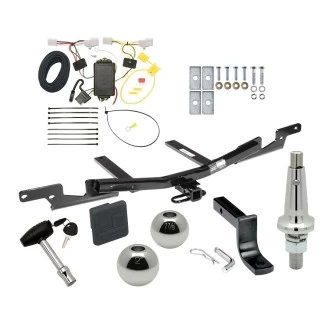 Trailer Tow Hitch For 07-12 Lexus ES350 All Models Ultimate Package w/ Wiring Draw Bar Kit Interchange 2" 1-7/8" Ball Lock and Cover