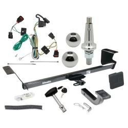 Trailer Tow Hitch For 09-12 Volkswagen Routan All Models Ultimate Package w/ Wiring Draw Bar Kit Interchange 2" 1-7/8" Ball Lock and Cover