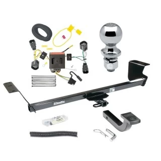 Trailer Tow Hitch For 11-16 Chrysler Town and Country 21-21 Grand Caravan 11-20 Dodge Grand Caravan 12-15 RAM C/V Complete Package w/ Wiring Draw Bar Kit and 2" Ball