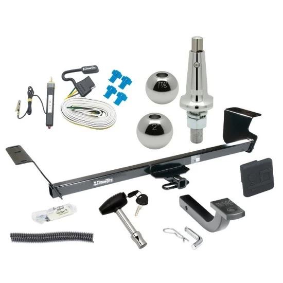 Trailer Tow Hitch For 13-14 Volkswagen Routan All Models Ultimate Package w/ Wiring Draw Bar Kit Interchange 2" 1-7/8" Ball Lock and Cover