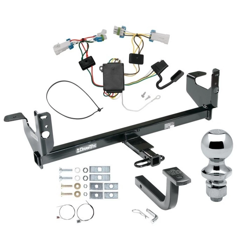 Trailer Tow Hitch For 07-09 Saturn Aura Complete Package w/ Wiring Draw Bar and 1-7/8" Ball
