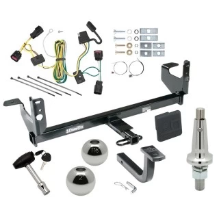 Trailer Tow Hitch For 08-12 Chevrolet Malibu Excluding LTZ Ultimate Package w/ Wiring Draw Bar Kit Interchange 2" 1-7/8" Ball Lock and Cover