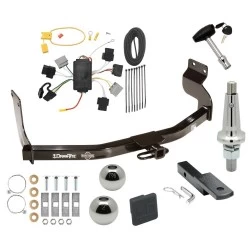 Trailer Tow Hitch For 05-07 Ford Escape 05-06 Mazda Tribute Ultimate Package w/ Wiring Draw Bar Kit Interchange 2" 1-7/8" Ball Lock and Cover
