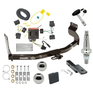 Trailer Tow Hitch For 05-11 Mercury Mariner 08-11 Mazda Tribute 08-12 Ford Escape Ultimate Package w/ Wiring Draw Bar Kit Interchange 2" 1-7/8" Ball Lock and Cover