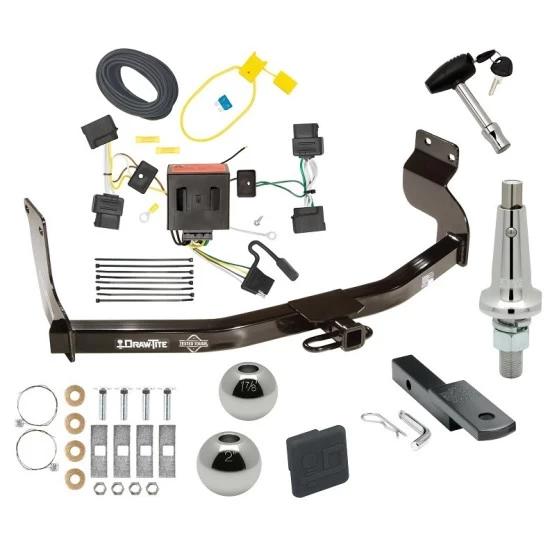 Trailer Tow Hitch For 05-11 Mercury Mariner 08-11 Mazda Tribute 08-12 Ford Escape Ultimate Package w/ Wiring Draw Bar Kit Interchange 2" 1-7/8" Ball Lock and Cover