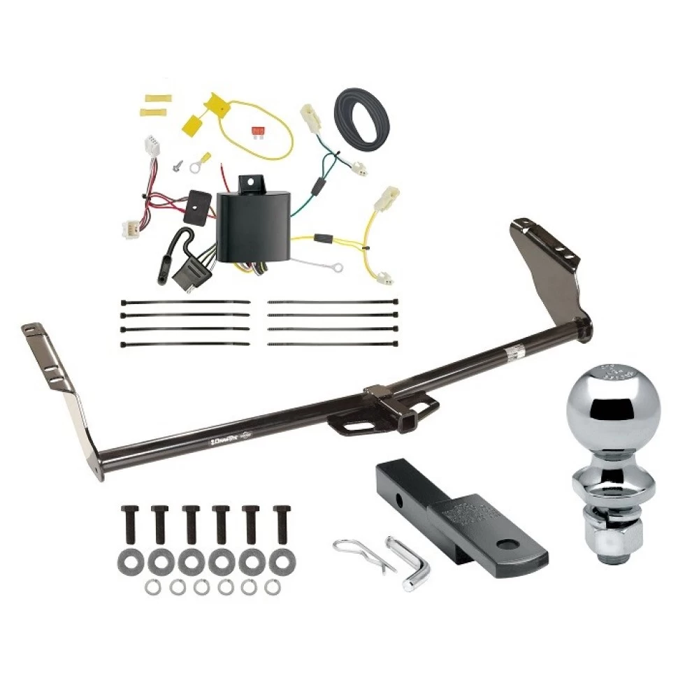 Trailer Tow Hitch For 11-14 Toyota Sienna (15-20 SE ONLY) Class 2 Complete Package w/ Wiring Draw Bar Kit and 2" Ball
