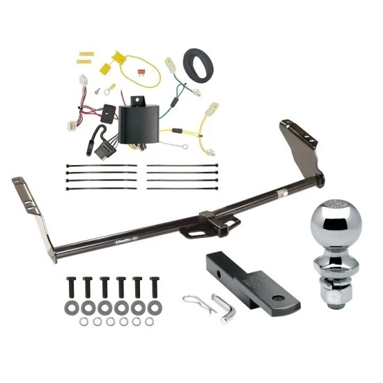 Trailer Tow Hitch For 11-14 Toyota Sienna (15-20 SE ONLY) Class 2 Complete Package w/ Wiring Draw Bar Kit and 2" Ball