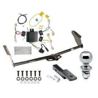 Trailer Tow Hitch For 15-20 Toyota Sienna Exc SE Complete Package w/ Wiring Draw Bar Kit and 2" Ball