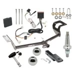 Trailer Tow Hitch For 12-16 Honda CR-V All Models Class 2 Ultimate Package w/ Wiring Draw Bar Kit Interchange 2" 1-7/8" Ball Lock and Cover