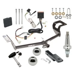 Trailer Tow Hitch For 12-16 Honda CR-V All Models Class 2 Ultimate Package w/ Wiring Draw Bar Kit Interchange 2" 1-7/8" Ball Lock and Cover