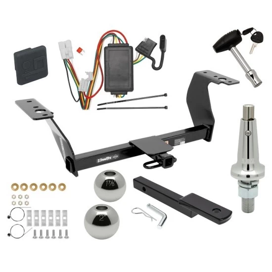 Trailer Tow Hitch For 14-18 Subaru Forester All Models Ultimate Package w/ Wiring Draw Bar Kit Interchange 2" 1-7/8" Ball Lock and Cover