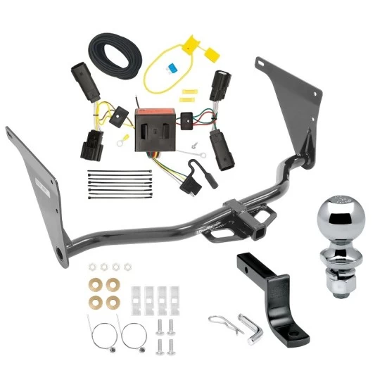 Trailer Tow Hitch For 13-16 Ford Escape All Models Class 2 Complete Package w/ Wiring Draw Bar Kit and 2" Ball