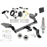 Trailer Tow Hitch For 17-18 Ford Escape All Models Ultimate Package w/ Wiring Draw Bar Kit Interchange 2" 1-7/8" Ball Lock and Cover