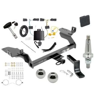 Trailer Tow Hitch For 19-19 Ford Escape All Models Ultimate Package w/ Wiring Draw Bar Kit Interchange 2" 1-7/8" Ball Lock and Cover