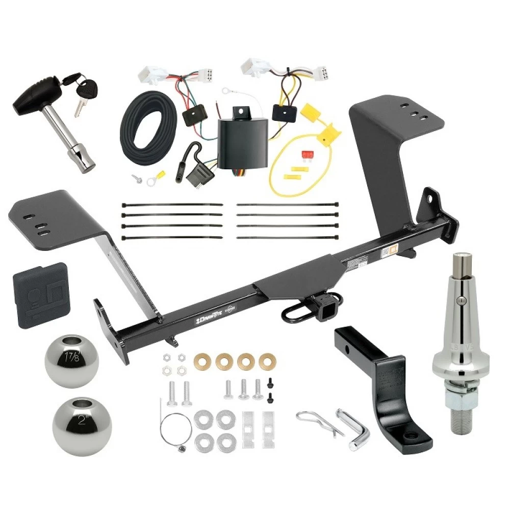Trailer Tow Hitch For 13-18 Lexus ES350 Except Hybrid Ultimate Package w/ Wiring Draw Bar Kit Interchange 2" 1-7/8" Ball Lock and Cover