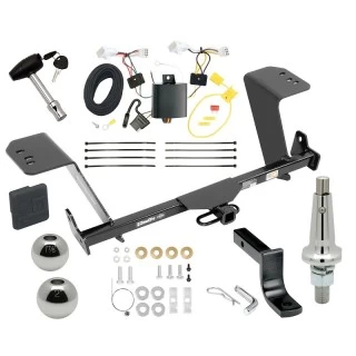 Trailer Tow Hitch For 13-18 Lexus ES350 All Models Ultimate Package w/ Wiring Draw Bar Kit Interchange 2" 1-7/8" Ball Lock and Cover