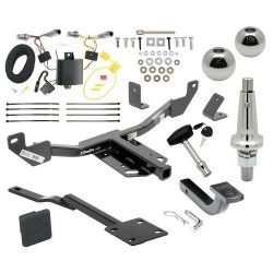 Trailer Tow Hitch For 14-19 Chevrolet Malibu LTZ Except Canada Models Class 2 Ultimate Package w/ Wiring Draw Bar Kit Interchange 2" 1-7/8" Ball Lock and Cover