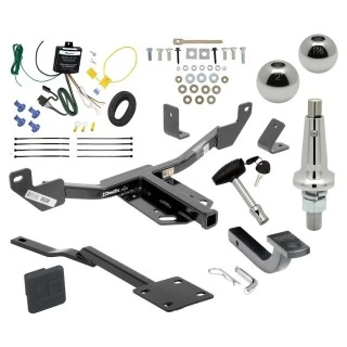 Trailer Tow Hitch For 11-17 Buick Regal 13-15 Chevy Malibu (2016 Old Body) 13-19 Cadillac XTS Class 2 Ultimate Package w/ Wiring Draw Bar Kit Interchange 2" 1-7/8" Ball Lock and Cover